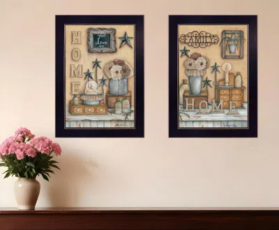 Homezia Set Of Two Where Family And Friends Gather Ii 1 Black Framed Print Wall Art In Multi