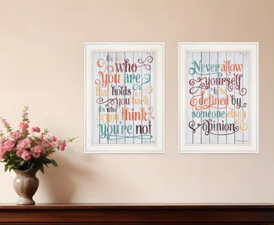 Homezia Set Of Two Who You Think 1 White Framed Print Wall Art