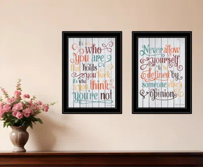 Homezia Set Of Two Who You Think 2 Black Framed Print Wall Art