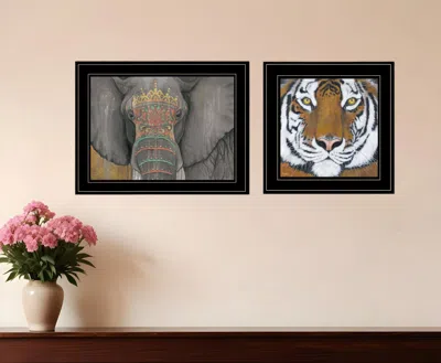 Homezia Set Of Two Wildlife Ii 2 Black Framed Print Wall Art