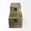 Homezia Set Of Two Wood And Cane Storage Boxes