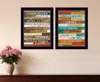 Homezia Set Of Two Wood Plank Black Framed Print Wall Art