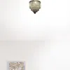 Homezia Shaded Globe Transparent Glass And Crystal Dimmable Ceiling Light With Clear Shades