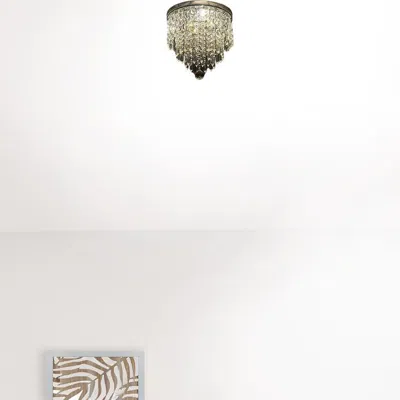 Homezia Shaded Globe Transparent Glass And Crystal Dimmable Ceiling Light With Clear Shades In Brown