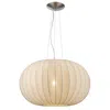 Homezia Shanghai 1-light Brushed Nickel Pendant With Sheer Pearl Ribbon Shade