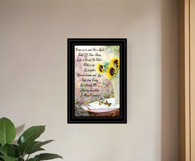 Homezia Sharing Sunshine 1 Black Framed Print Wall Art