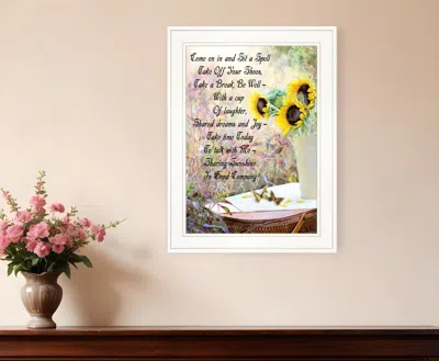 Homezia Sharing Sunshine 2 White Framed Print Wall Art