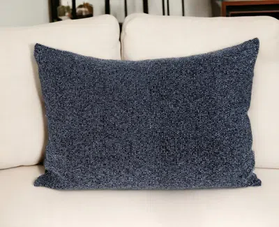 Homezia Shimmering Metallic Blue Beaded Luxury Throw Pillow