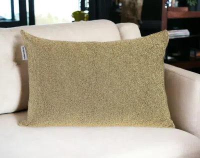 Homezia Shimmering Metallic Gold Beaded Luxury Throw Pillow