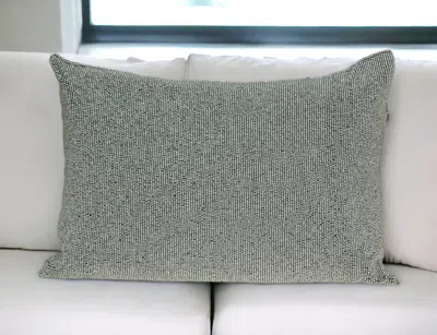 Homezia Shimmering Silver Beaded Luxury Throw Pillow