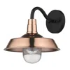 Homezia Shiny Copper Shallow Plate Shape Wall Light