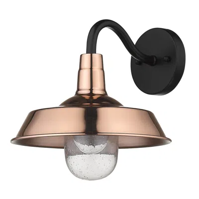 Homezia Shiny Copper Shallow Plate Shape Wall Light In Neutral