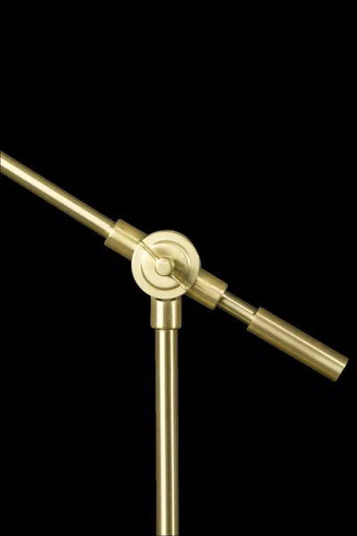 Homezia Shiny Satin Brass Led Adjustable Desk Lamp In Gold