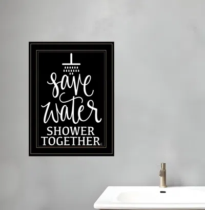 Homezia Shower Together 2 Black Framed Print Wall Art In Brown