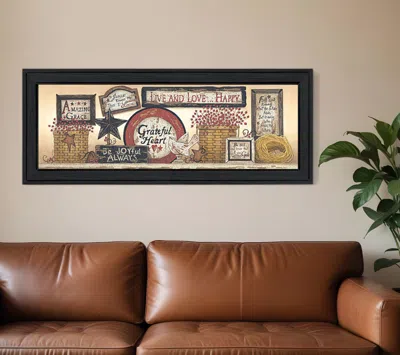 Homezia Sign Collector Black Framed Print Wall Art In Brown