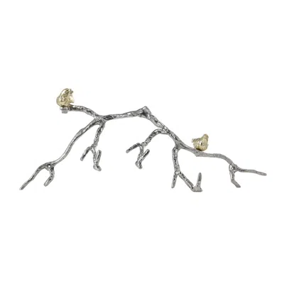 Homezia Silver And Gold Bird And Branch Wall Decor In Black