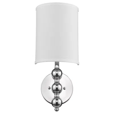 Homezia Silver Chrome Wall Light With Linen Fabric Shade In Gold