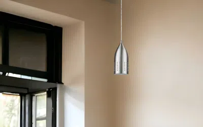 Homezia Silver Hanging Light With Glass Studs In Gray