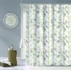 HOMEZIA SILVER MARBLE AND GEO PATTERN SHOWER CURTAIN