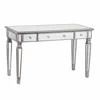 Homezia Silver Matte Mirrored Writing Desk