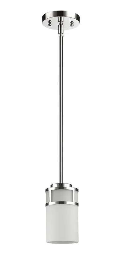 Homezia Silver Minimalist Cylindrical Hanging Light In Gray