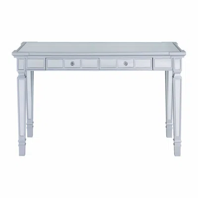 Homezia Silver Mirrored Writing Desk With Drawers