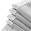 HOMEZIA SILVER MODERN GRID SHOWER CURTAIN AND LINER SET