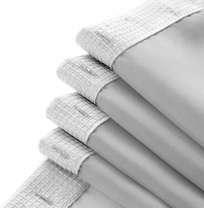 Homezia Silver Modern Grid Shower Curtain And Liner Set