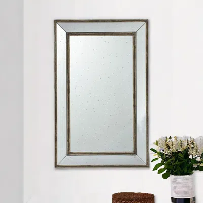 Homezia Silver Rectangle Accent Mirror In Transparent