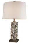 Homezia Silver Table Lamp With Abstract Mirror Design