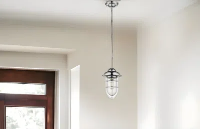 Homezia Silver Teardrop Shape Pendant Light In Metallic