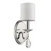 Homezia Silver Three Light Wall Sconce With White Fabric Shade