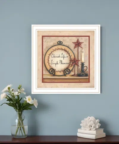 Homezia Simple Pleasures 4 White Framed Print Wall Art