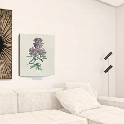 Homezia Singular Purple Blossom Branch Unframed Print Wall Art In White