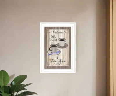 Homezia Sit Long Talk Much 1 White Framed Print Wall Art In Multi