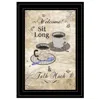 Homezia Sit Long Talk Much 4 Black Framed Print Kitchen Wall Art