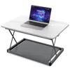 Homezia Small Silver Adjustable Standing Desk Converter