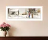 Homezia Snowmen From Heaven 2 White Framed Print Wall Art