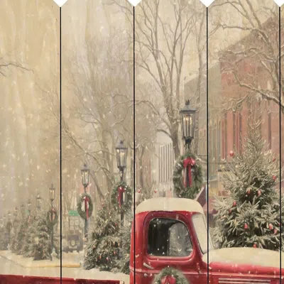 Homezia Snowy Day In Wellsboro Unframed Print Wall Art In Multi