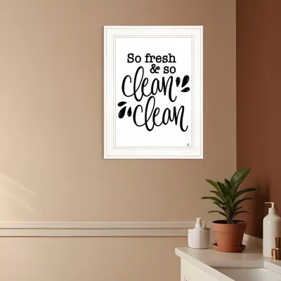 Homezia So Clean Clean 1 White Framed Print Bathroom Wall Art