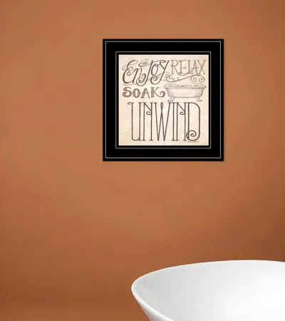 Homezia Soak And Relax 3 Black Framed Print Bathroom Wall Art