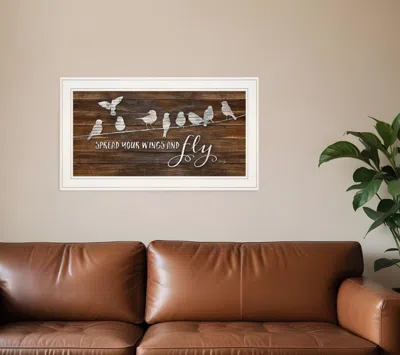 Homezia Spread Your Wings And Fly 1 White Framed Print Wall Art In Brown
