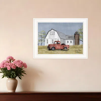 Homezia Spring Rain 2 White Framed Print Wall Art