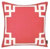 Homezia Square Red And White Geometric Decorative Throw Pillow Cover