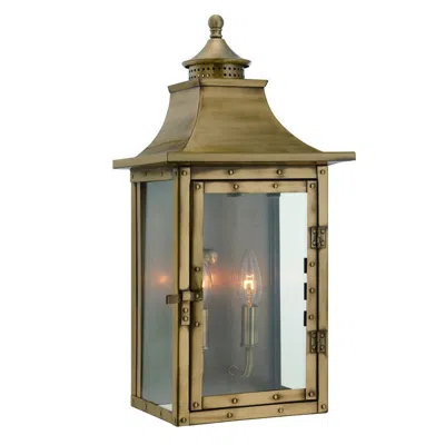 Homezia St. Charles 2-light Aged Brass Wall Light In Brown