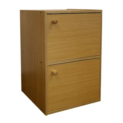 Homezia Standard Natural Double Door Verticle Book Shelf