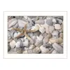 Homezia Starfish And Seashell 2 White Framed Print Wall Art