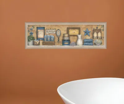 Homezia Starlight Bath 4 Brown Framed Print Bathroom Wall Art In Neutral