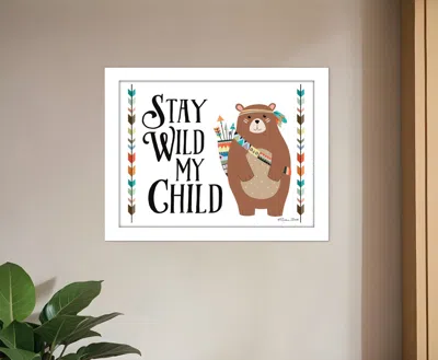 Homezia Stay Wild My Child 2 White Framed Print Wall Art In Animal Print