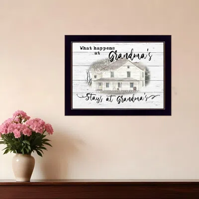 Homezia Stays At Grandmas 1 Black Framed Print Wall Art